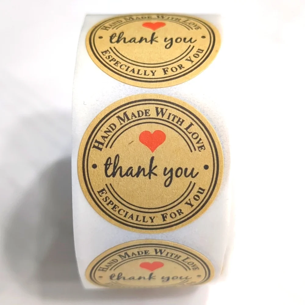 Especially for you, hand made with love-thank you stickers. (100 roll)